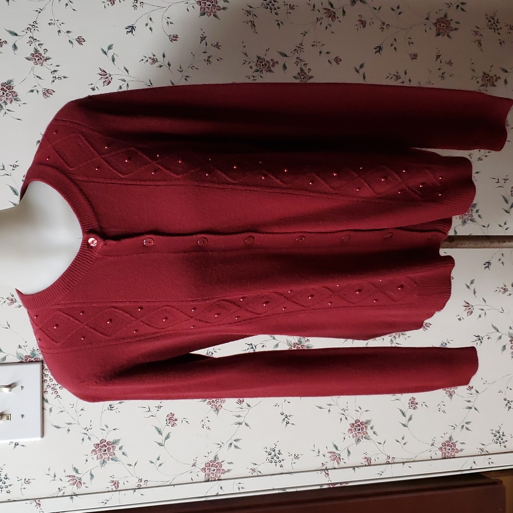Women's Basic Editions Beaded Sweater